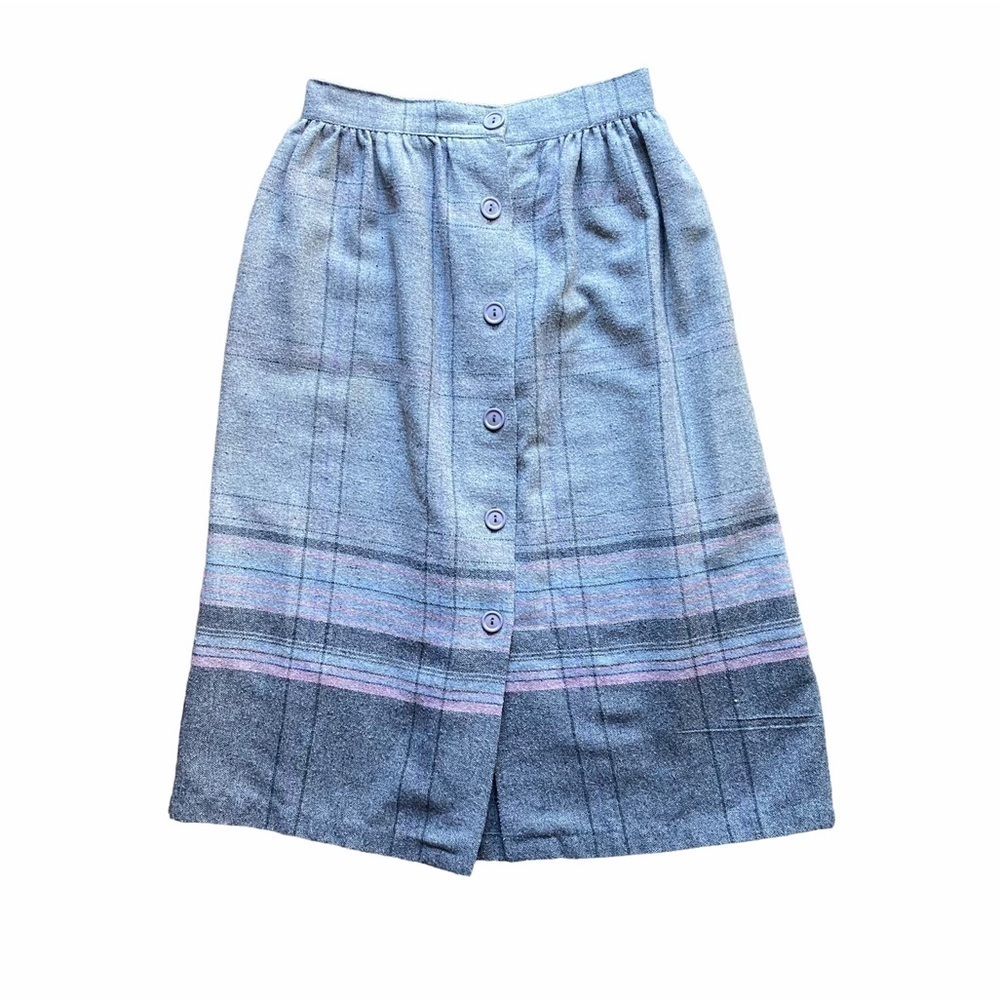 Vintage Knit Wool Button Down Skirt Sz Small
